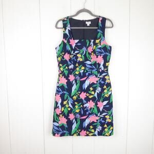 J Crew Dress Womens SZ 10 Dark Floral Sleeveless Above Knee Tropical Event Party